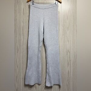 Aerie Ribbed Flare Lounge Pants Gray Size M Regular